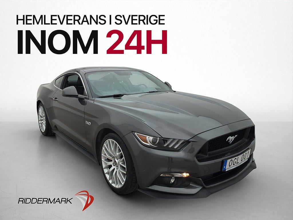 Ford Mustang GT V8 421hk BREMBO Kamera En-Brukare Svensksåld