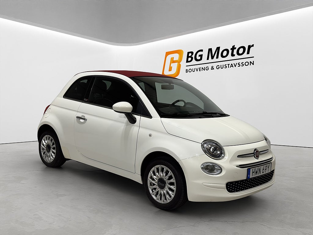 Fiat 500 1.2 8V 69HK Lounge Cabriolet/Rattvärme/Bluetooth