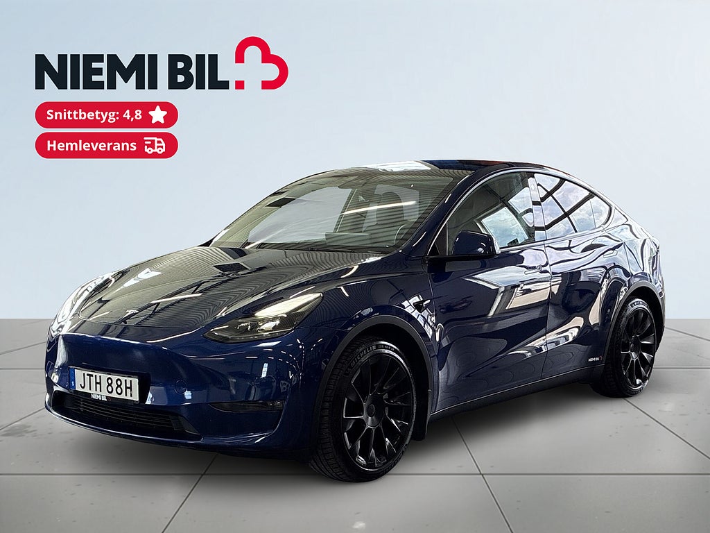 Tesla Model Y Long Range AWD S&V-hjul/Pano/Kamera/MOMS/Skinn/Drag