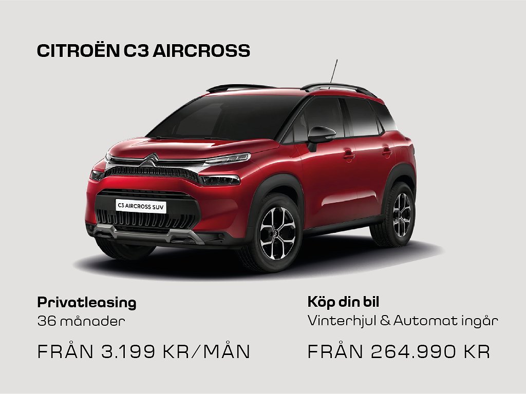 Citroën C3 Aircross Shine 130hk Aut Vinterhjul ingår vid köp