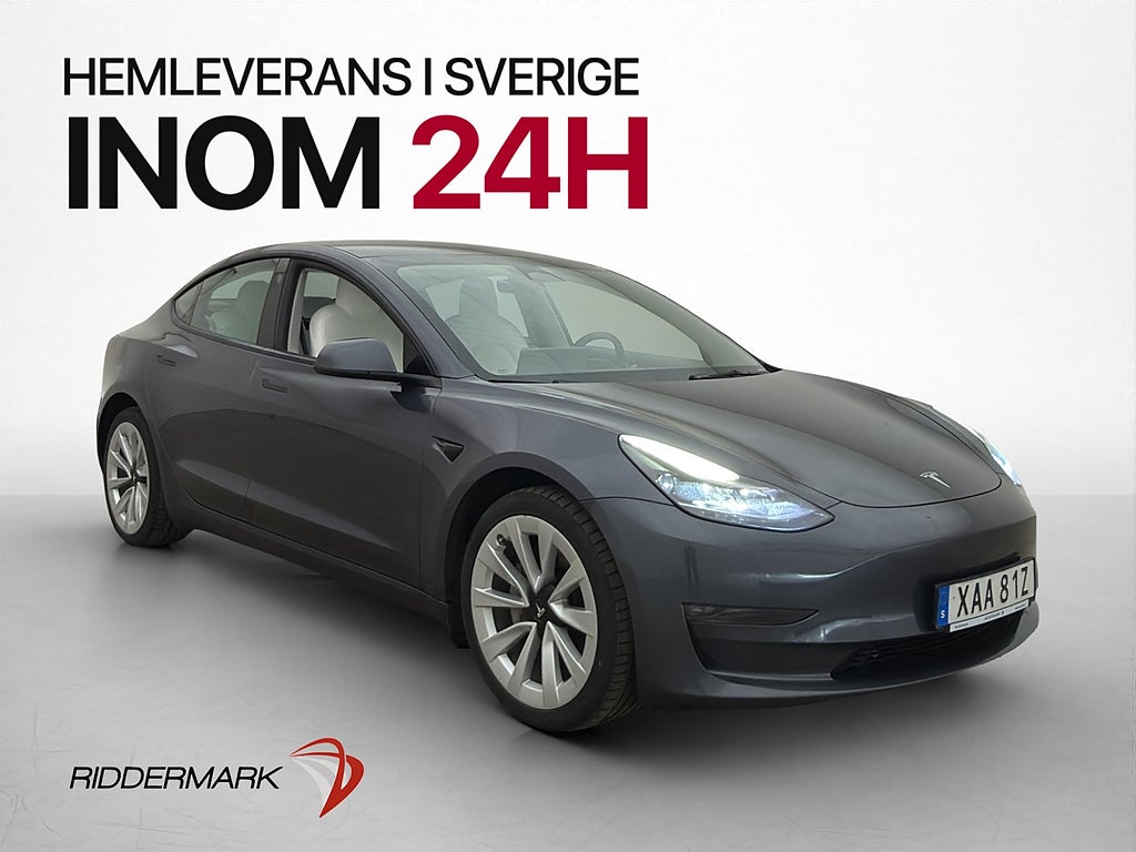 Tesla Model 3 Long Range AWD Ljus Interiör Svensksåld