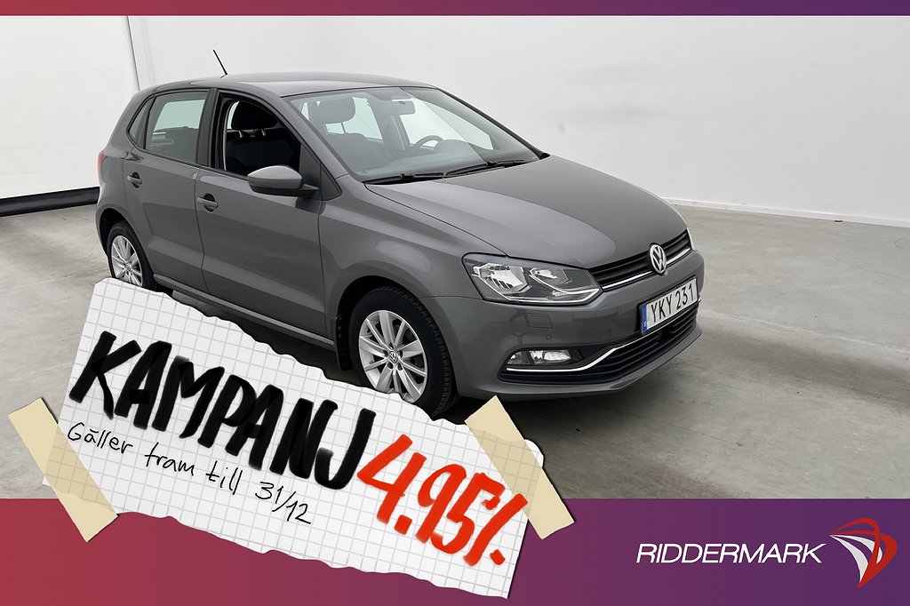 Volkswagen Polo 1.2 TSI 90hk Sensorer Bluetooth 4,95% Ränta