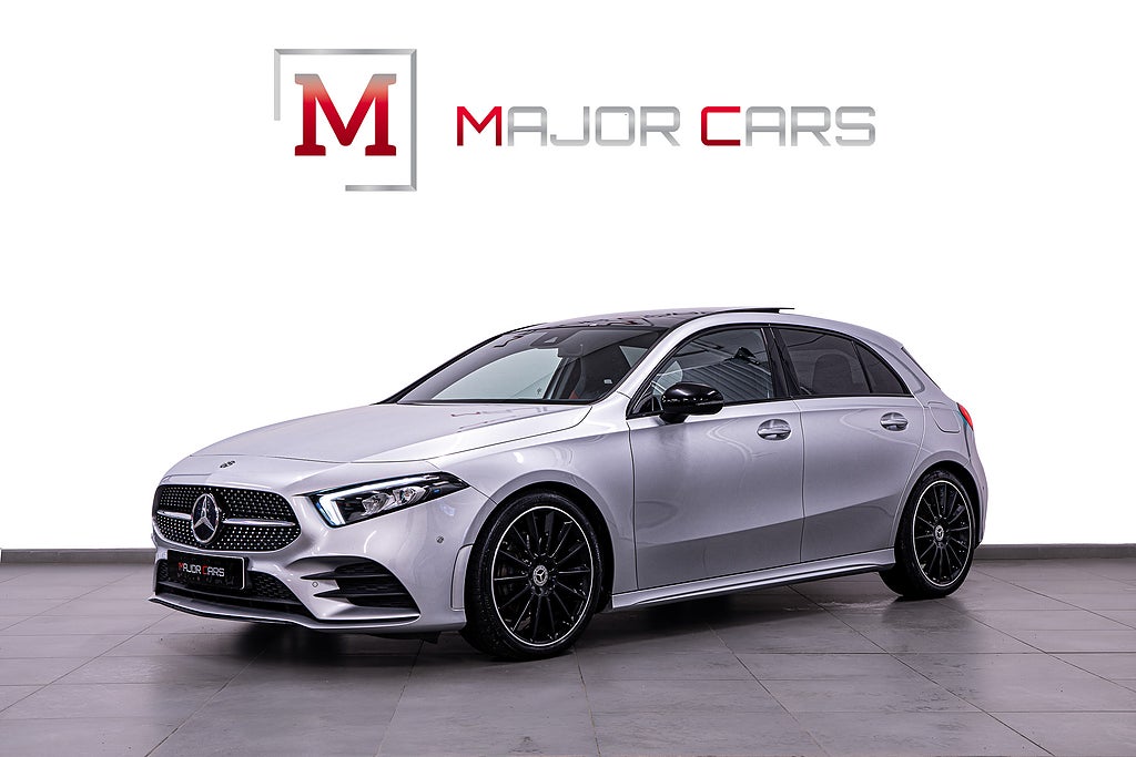 Mercedes-Benz A 200 AMG Night Pano Ambient Wide Minnespkt Drag 163hk