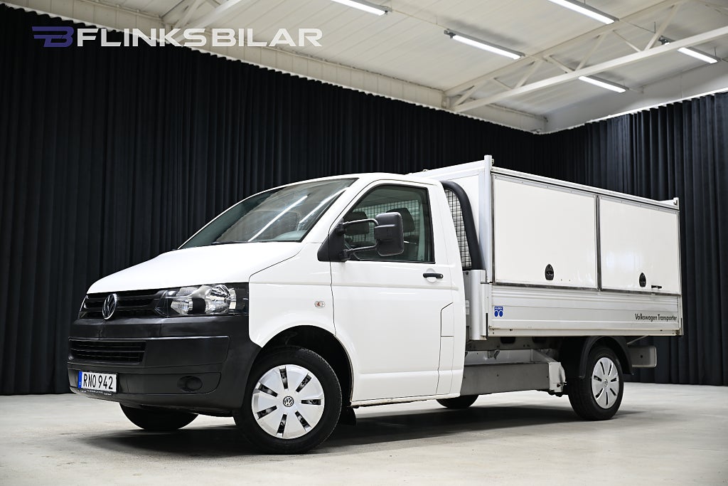 Volkswagen Transporter 140HK Flak|Långkåpa|Drag|Värmare|EnÄgare|Nykamrem|Moms