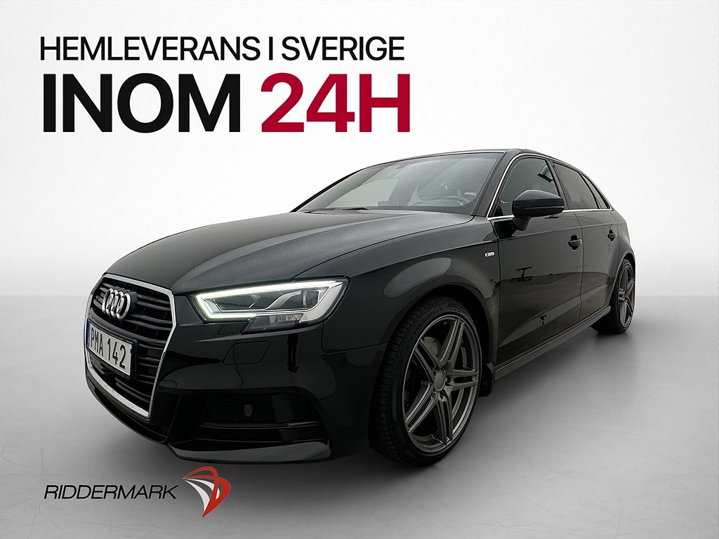 Audi A3 2.0 TFSI Q S-Line Halvskinn Sportratt Adpt-fart Drag