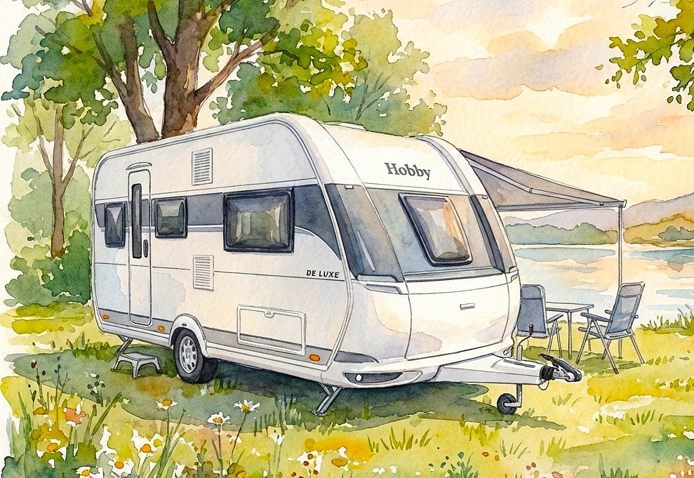 Hobby 495 UL De Luxe, Långbäddar,  1450 kg NY ! 