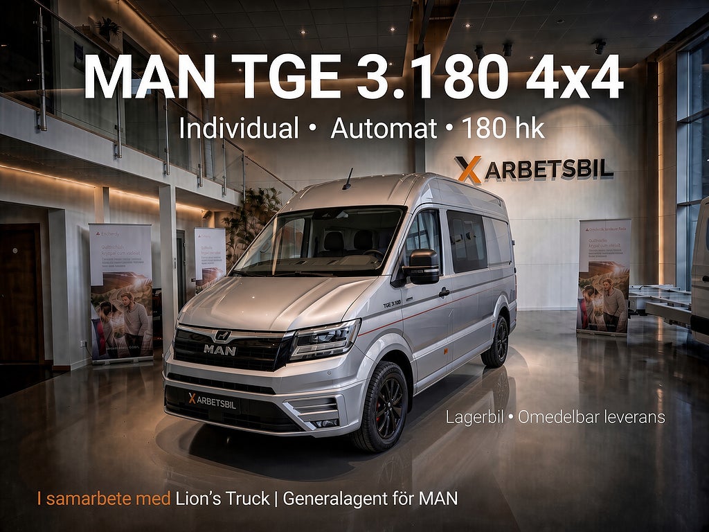 MAN TGE 3.180 Crossbuss 4x4     5 sits • 180 hk