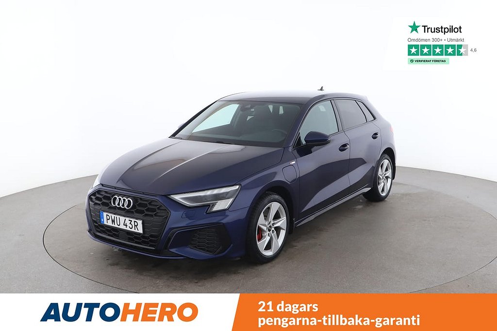 Audi A3 Sportback 45 TFSI e S-Line / Motorvärmare, Dragkrok, 245HK