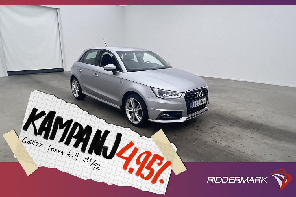 Audi A1 Sportback TFSI 125hk S-Line M&K-Värmare 4,95% Ränta