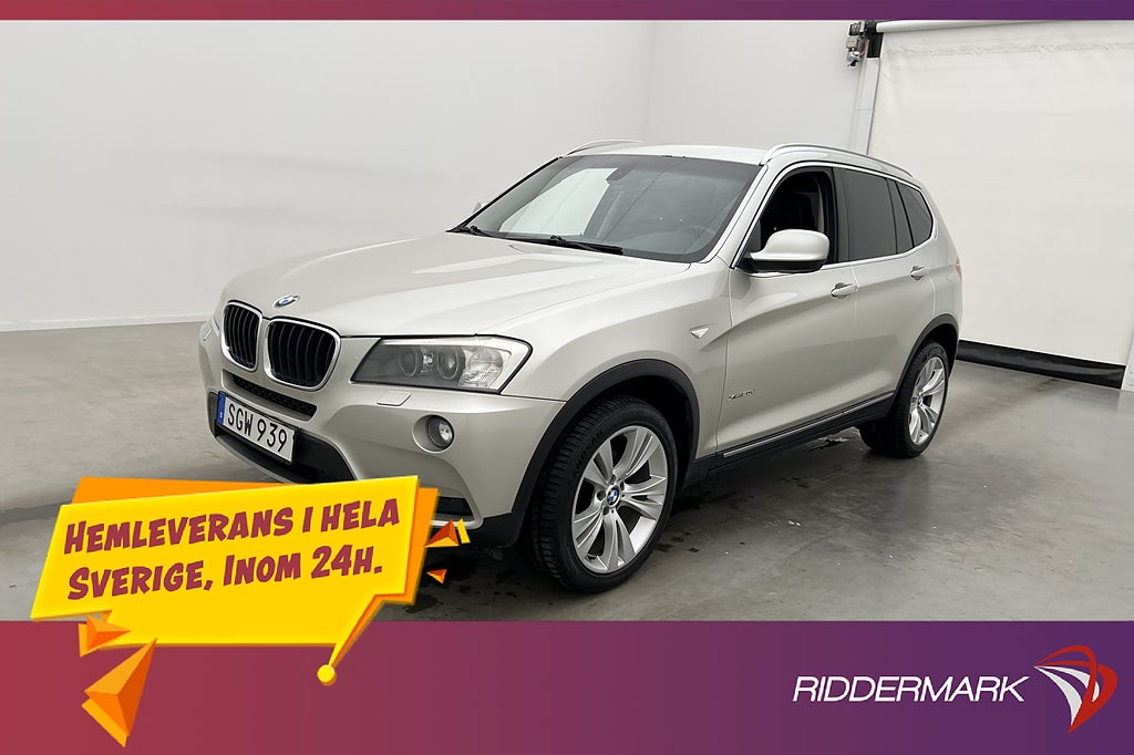 BMW X3 xDrive20d 184hk HiFi P-Sensorer Halvskinn Dragkrok