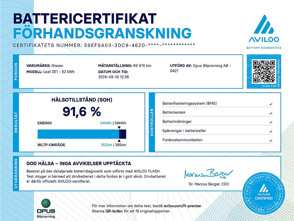 Nissan Leaf 62 kWh e+ 217hk E+ N-Connecta 360 kamera S+V hjul.
