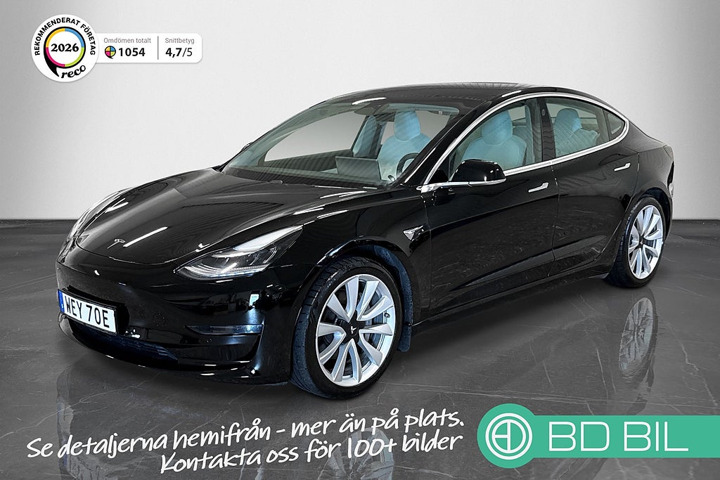 Tesla Model 3 LONG RANGE AWD 440HK PANORAMA DRAG TVÅ BRUKARE