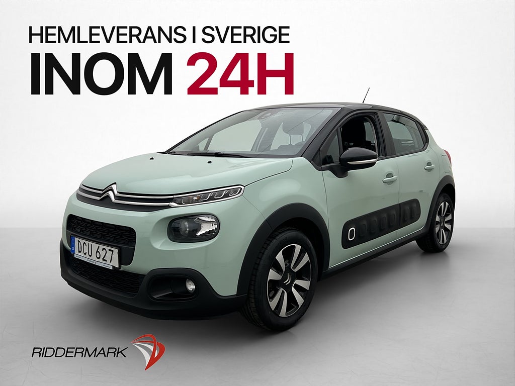Citroën C3 1.2 82hk 2 Brukare CarPlay Sensorer Lane Assist