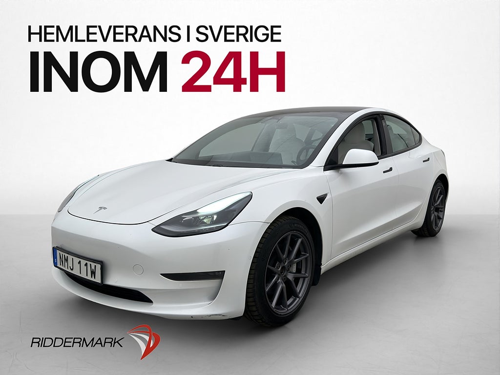 Tesla Model 3 Long Range AWD Svensksåld AP Ljus interiör