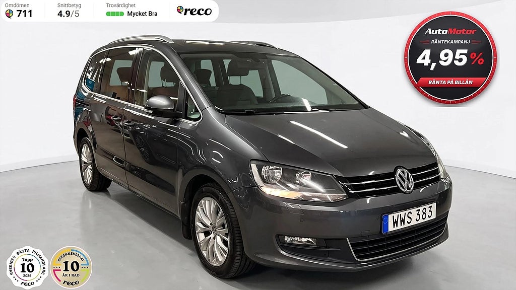 Volkswagen Sharan 7 sits 2.0 TDI Automat 140hk Panorama/Drag/Kamera
