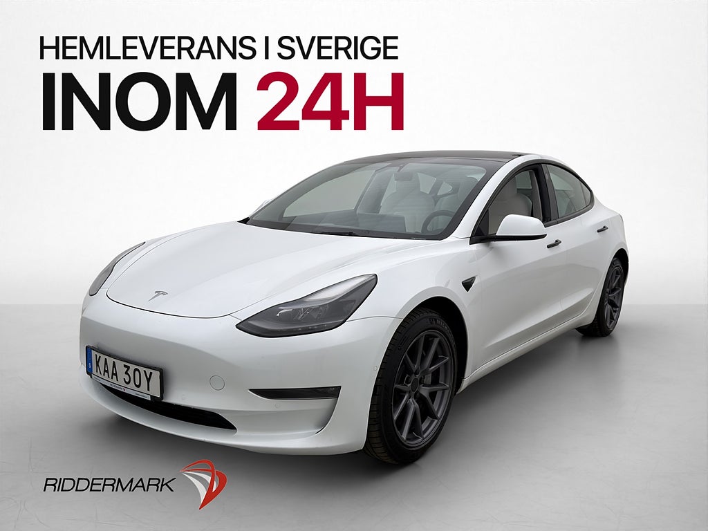 Tesla Model 3 Long Range AWD Dragkrok Ljus interiör AP