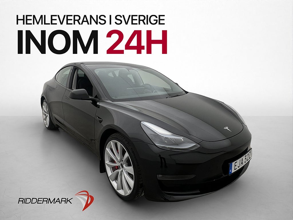 Tesla Model 3 AWD Performance 513hk Autopilot Svensksåld