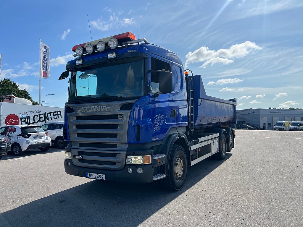 Scania R440 6x2*4 Hiab Lastväxlare inkl Flak, Euro 5