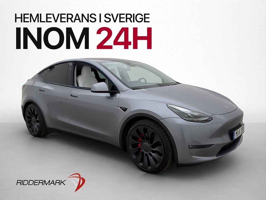 Tesla Model Y Performance AWD Ljus Interiör Pano AP Kamera