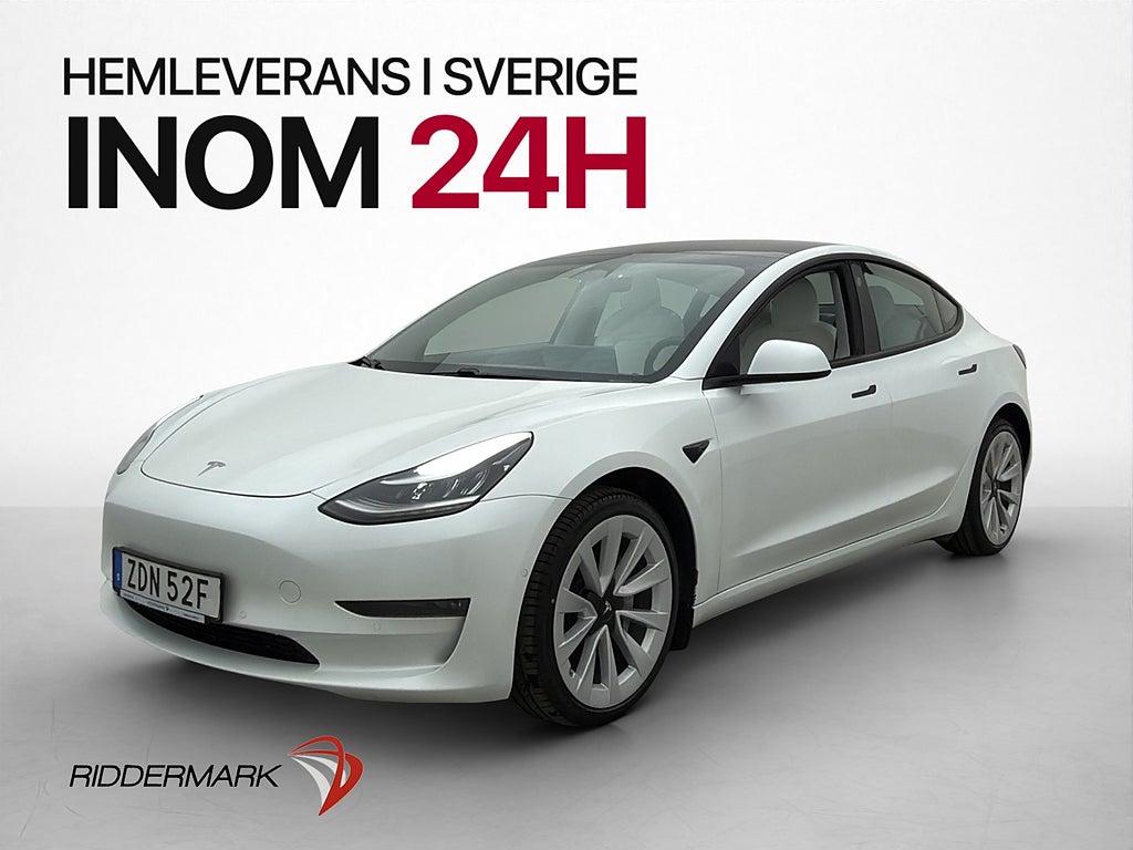 Tesla Model 3 Long Range AWD Ljus Interiör Kamera Skinn Moms