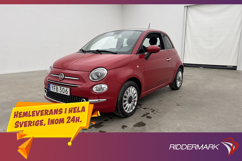 Fiat 500 1.2 8V Lounge Glastaklucka Bluetooth Kamrem-Bytt