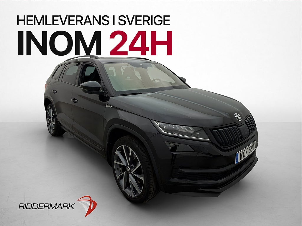 Skoda Kodiaq 2.0 TDI 4x4 200hk Sportline 7-sits Drag Pano