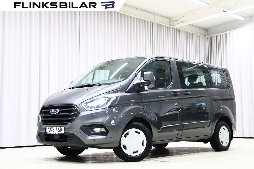 Ford Transit Custom 130HK Automat|9-Sits|Drag|Värmare|Momsbil