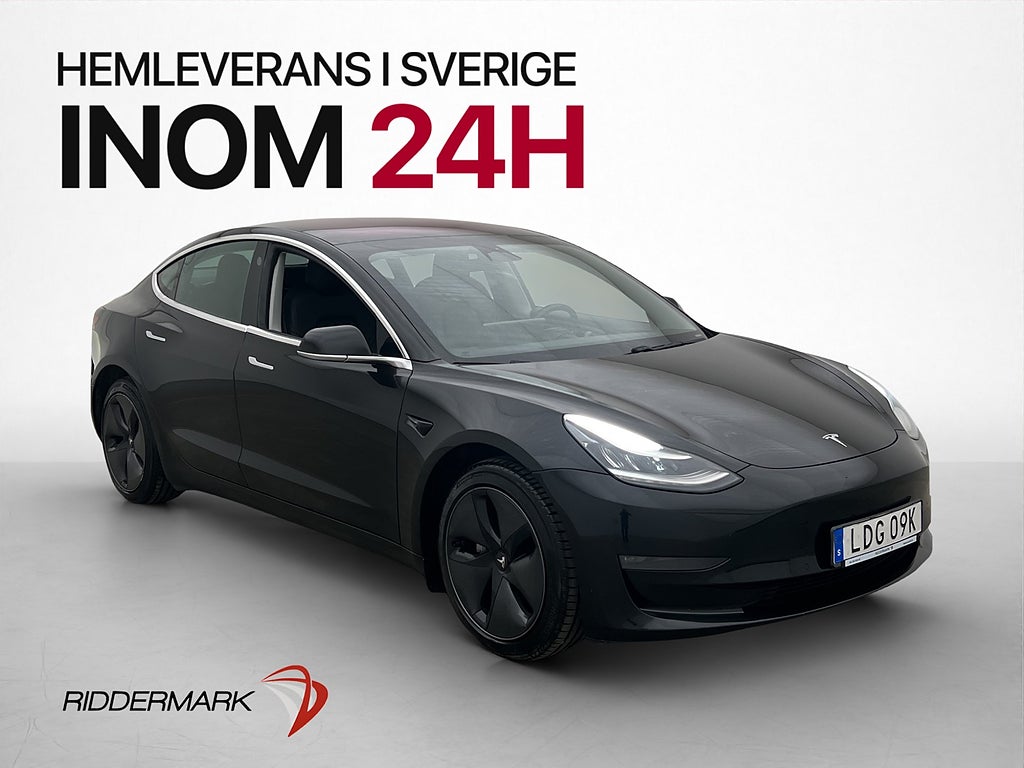 Tesla Model 3 Long Range AWD Kamera Pano Skinn Svensksåld