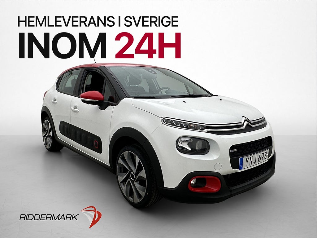 Citroën C3 1.2 PureTech 82hk Sensorer CarPlay Farthållare