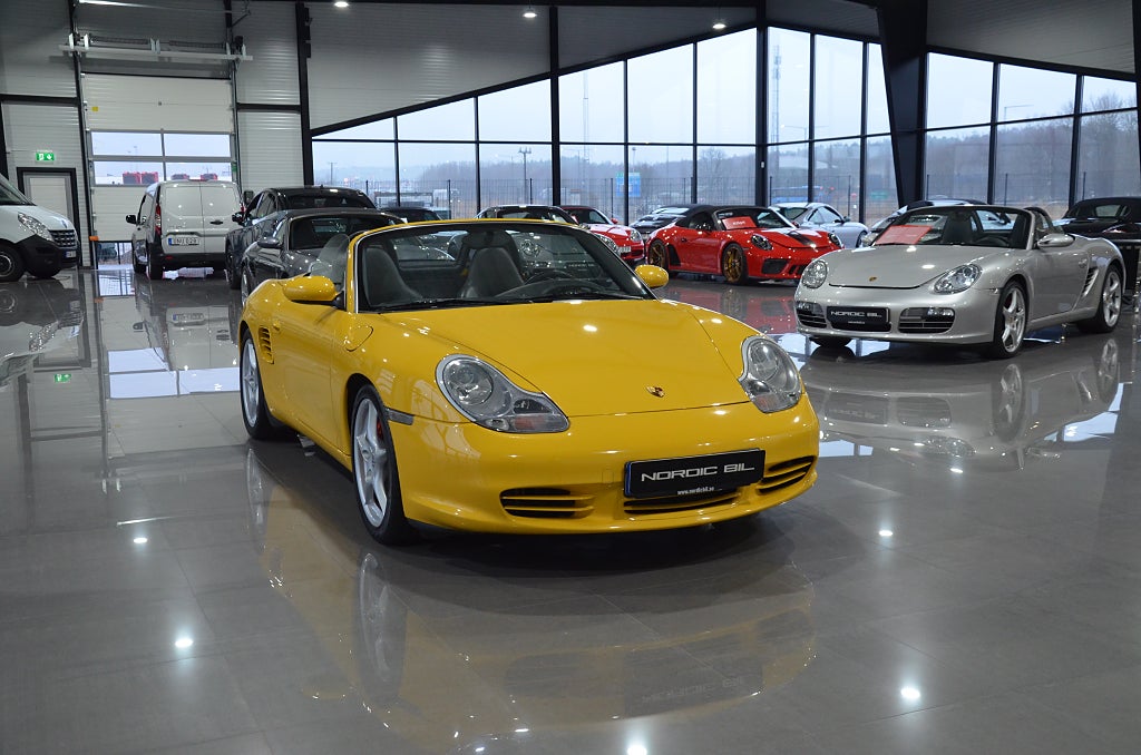 Porsche Boxster S Speed Yellow 260hk Nyservad IMS Lager är bytt 