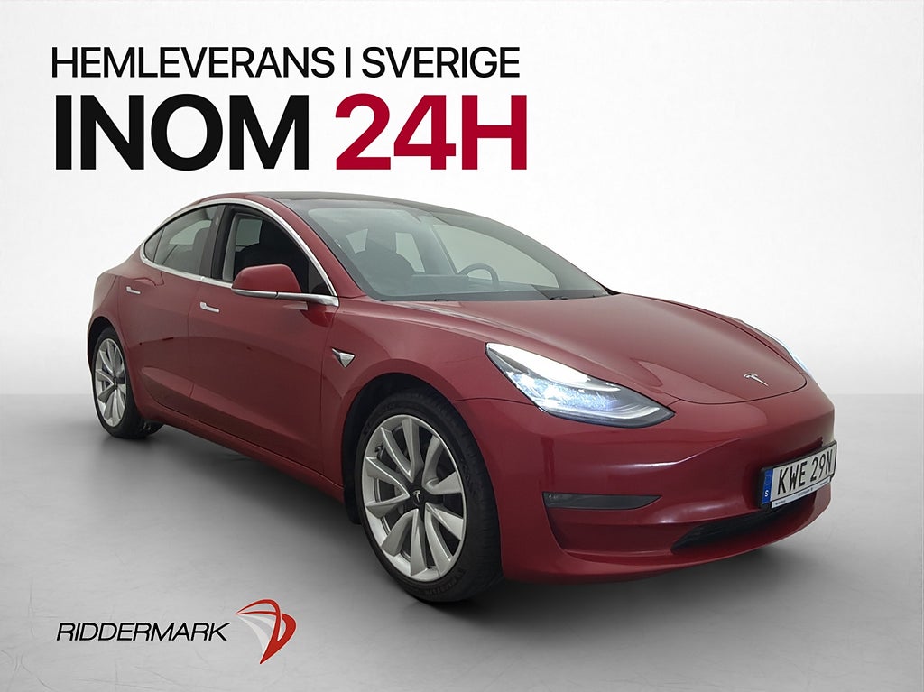 Tesla Model 3 Long Range AWD Svensksåld Panorama
