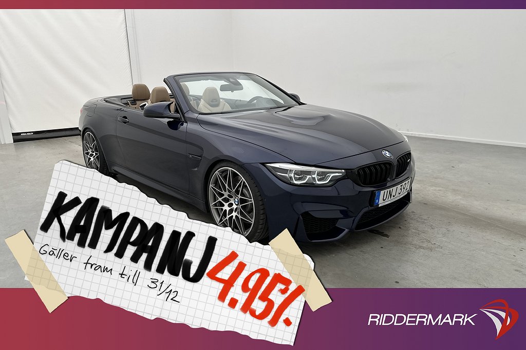 BMW M4 Competition Cab 450hk Sportavgas H/K HUD 4,95% Ränta