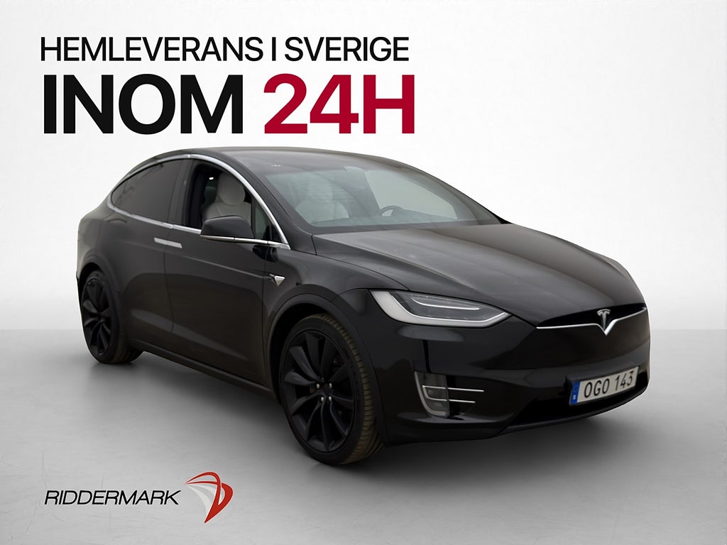 Tesla Model X Longe Range AWD Ljus interiör 6 Sits Drag MOMS