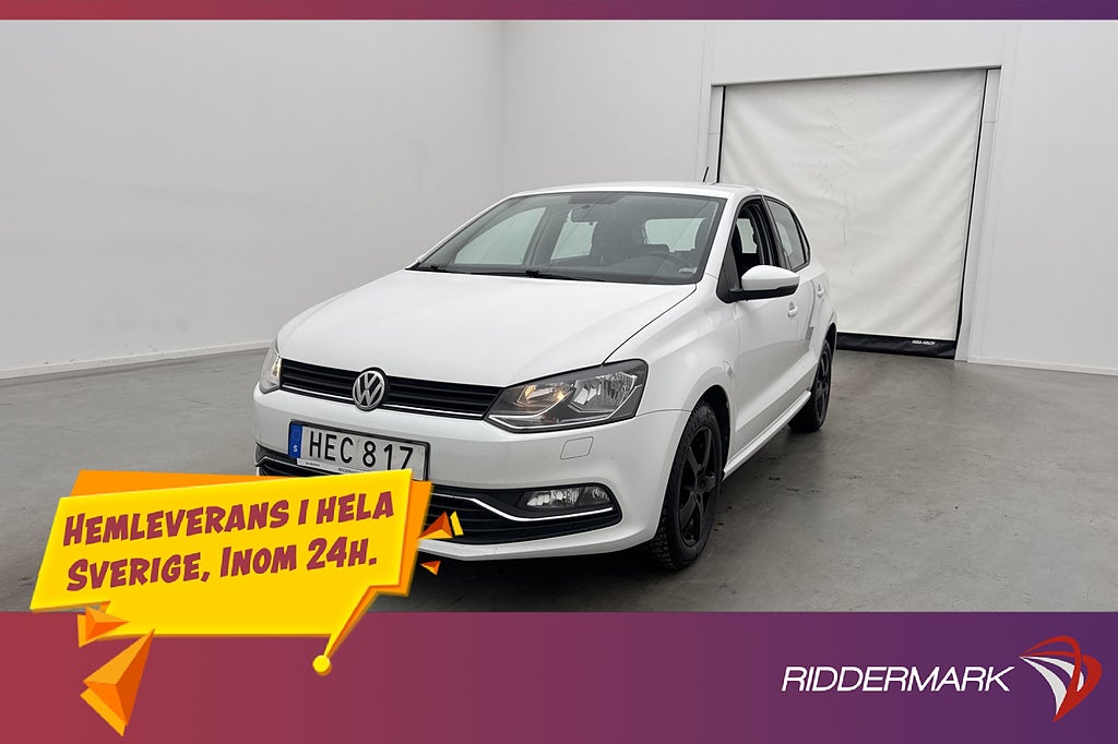 Volkswagen Polo TSI 90hk Bluetooth 0,47l/mil Låg-Årsskatt