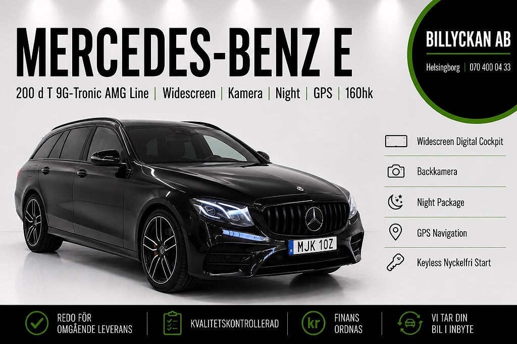 Mercedes-Benz E 200 d T 9G-Tronic AMG|Widescreen|Kamera|Night|GPS|160hk