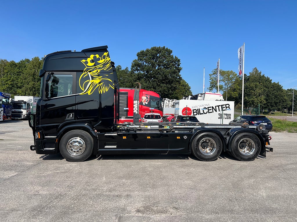 Scania R650 V8 6x4 Tandem Lastväxlare, Kranflak & Liftdumper, Euro 6