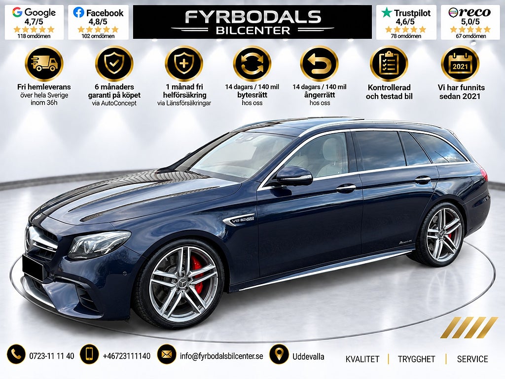 Mercedes-Benz E 63 S T 4MATIC+ AMG 612HK SVENSKSÅLD PANORAMA DRAGKROK 
