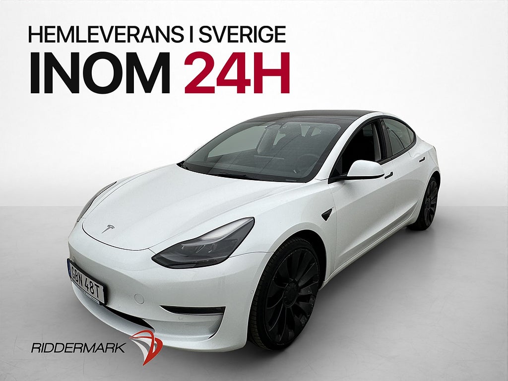 Tesla Model 3 Performance AWD Värmepump Autopilot Panorama