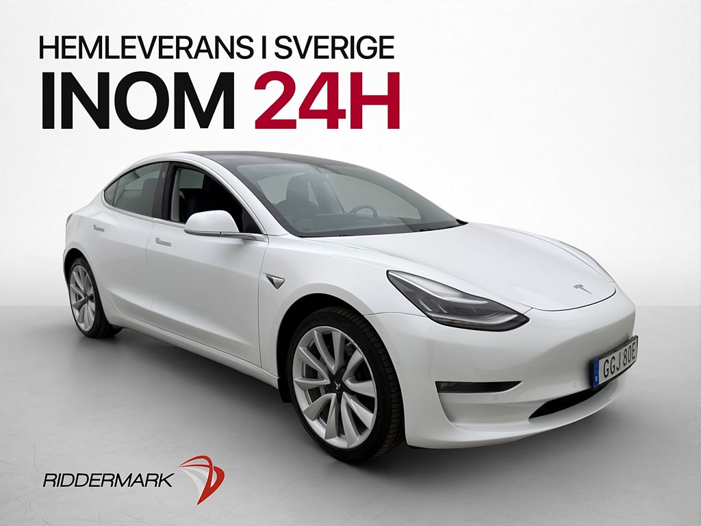 Tesla Model 3 Long Range AWD Panorama Kamera Navi Svensksåld