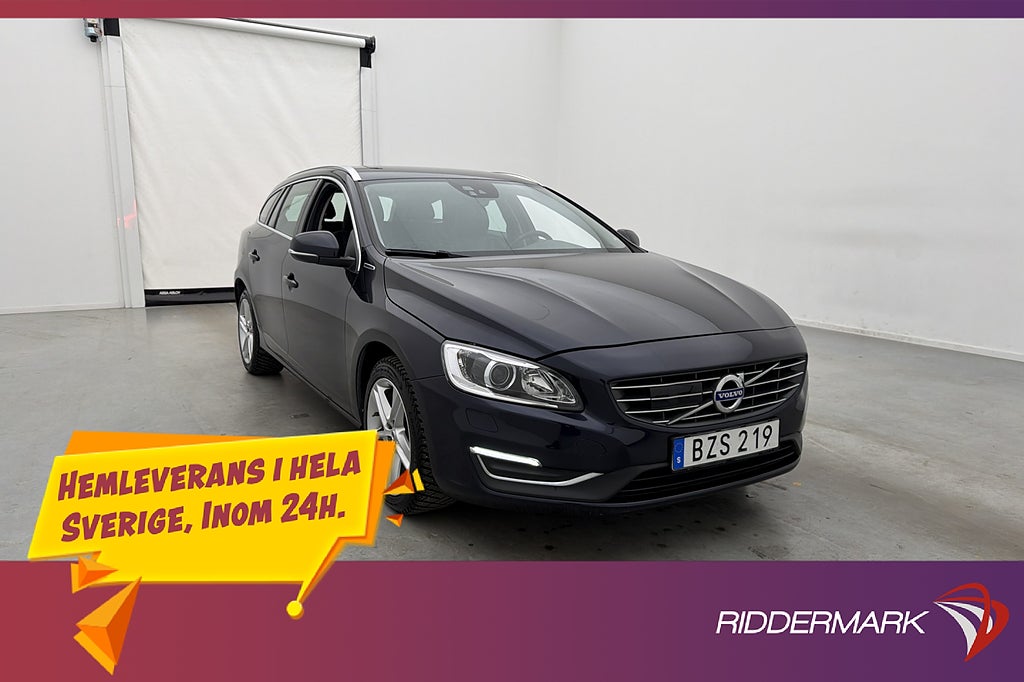 Volvo V60 D6 AWD Plug-in 298hk Summum Värmare VOC Skinn Drag