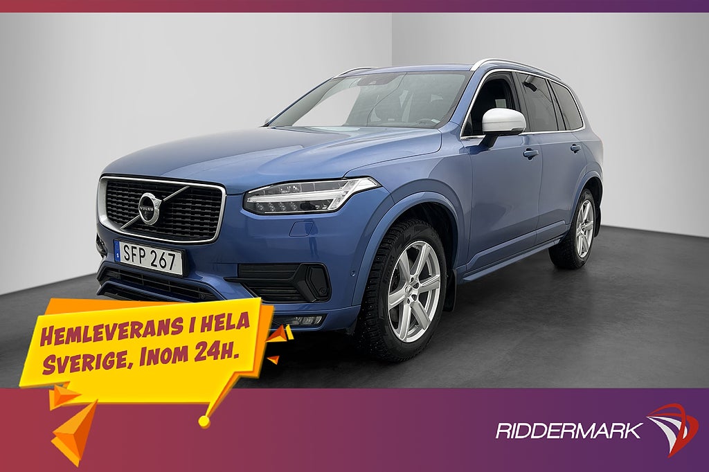 Volvo XC90 T6 AWD 320hk R-Design Pano B&W 7-Sits HUD Drag