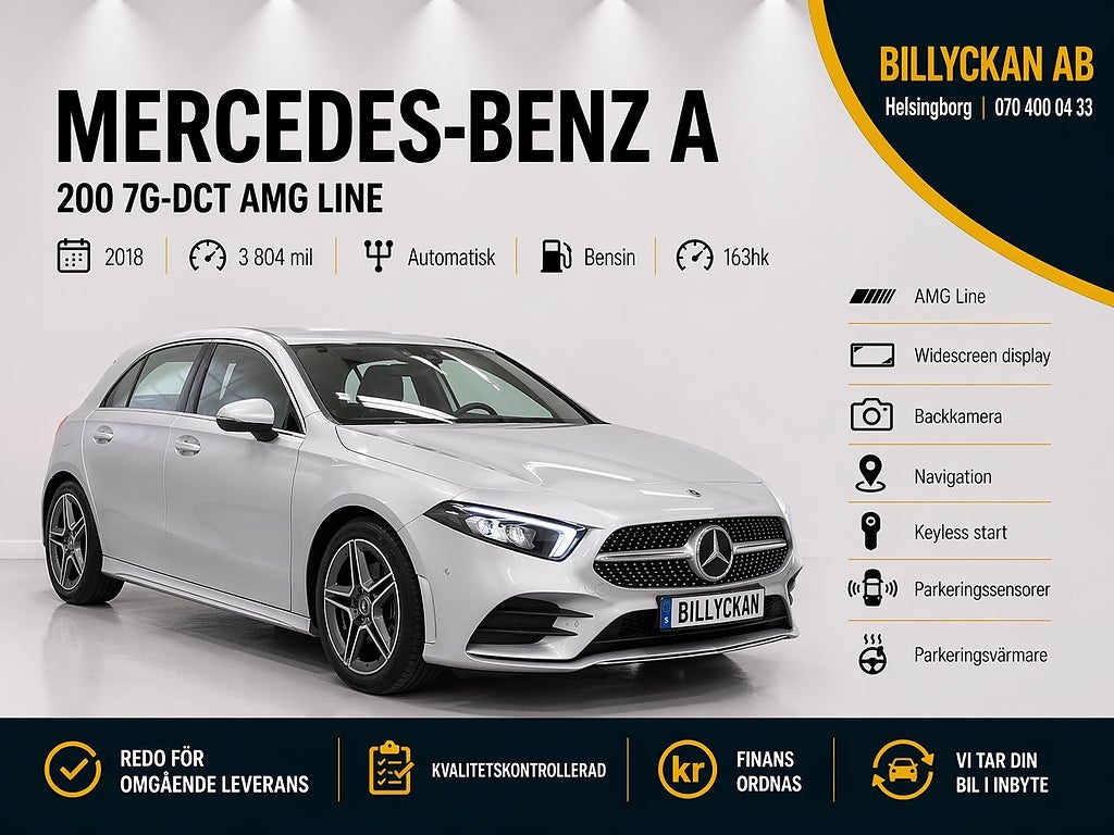 Mercedes-Benz A 200 7G-DCT AMG Line | Widescreen | Kamera | GPS | 163hk