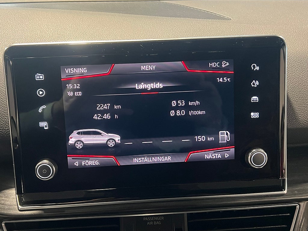 Seat Tarraco TSI 190hk 4Drive Xcellence 7-sits |Drag|P-Värm|Cockpit|