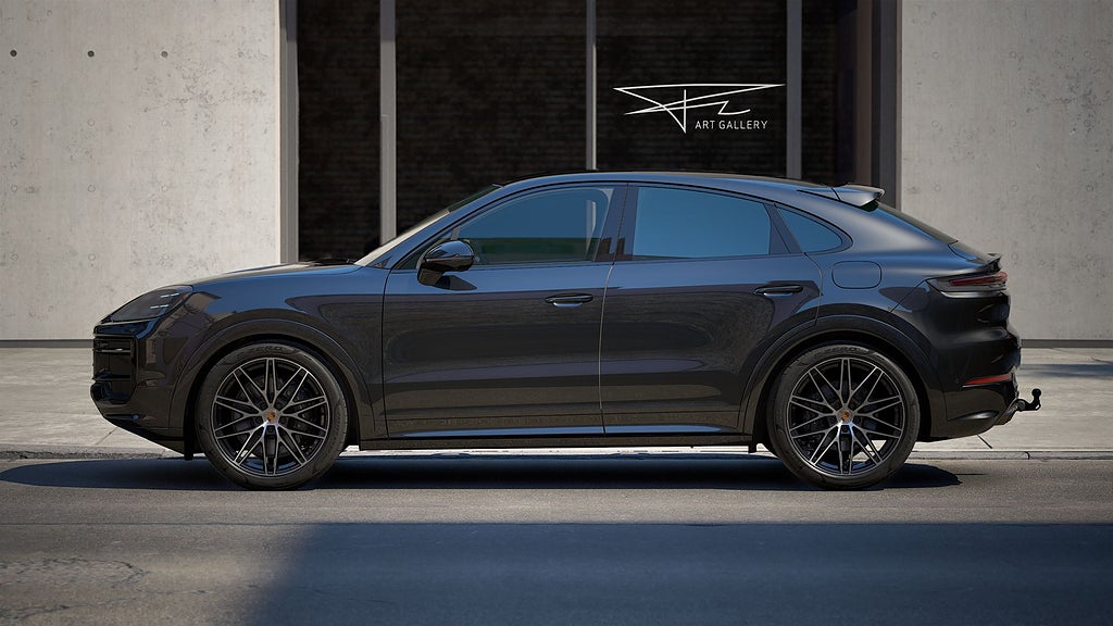Porsche Cayenne E-Hyb Coupé Black Edition MOMS SportDesign 18-vägs HuD