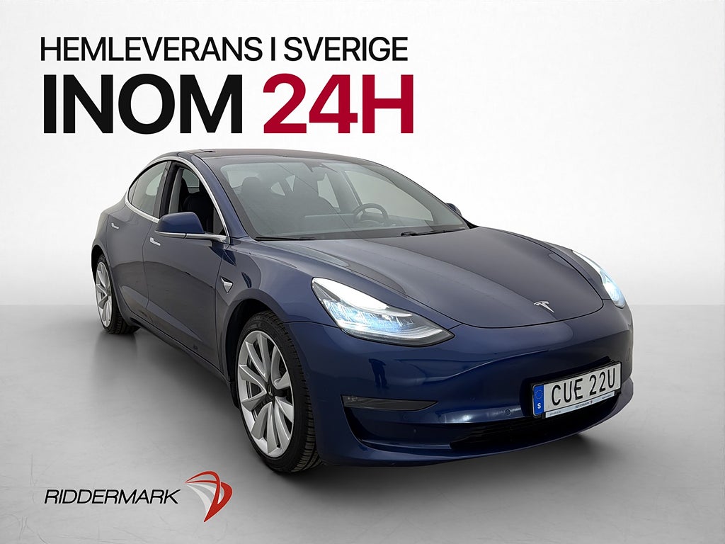 Tesla Model 3 Long Range AWD Svensksåld Panorama
