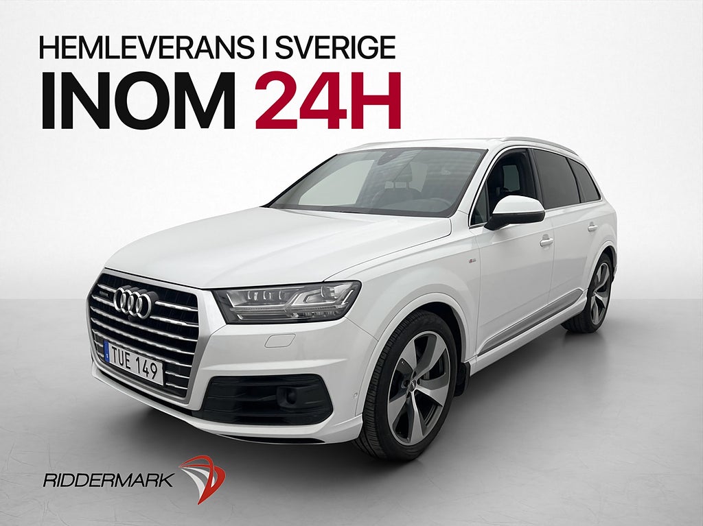 Audi Q7 50 TDI 286hk S-Line 7-Sits Värmare 360° BOSE Drag