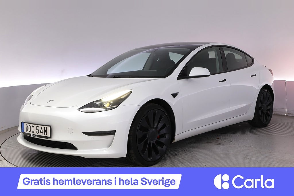 Tesla Model 3 Performance AWD Refresh Uppg. Autopilot Pano