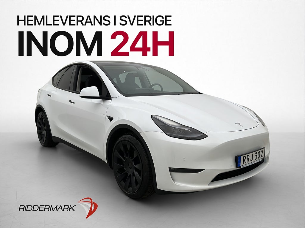 Tesla Model Y Long Range AWD Pano Dragkrok AP Svensksåld