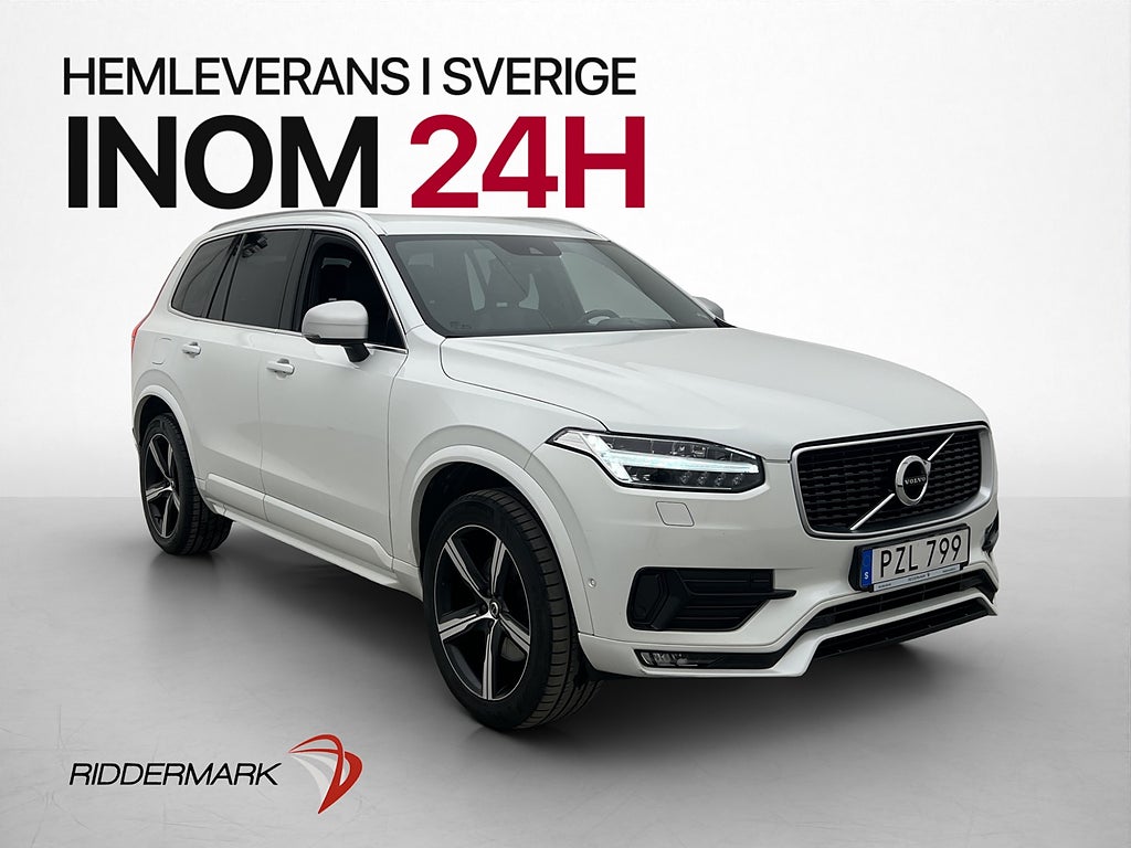 Volvo XC90 AWD 225hk 7-sits R-Design Drag HUD Värmare Navi