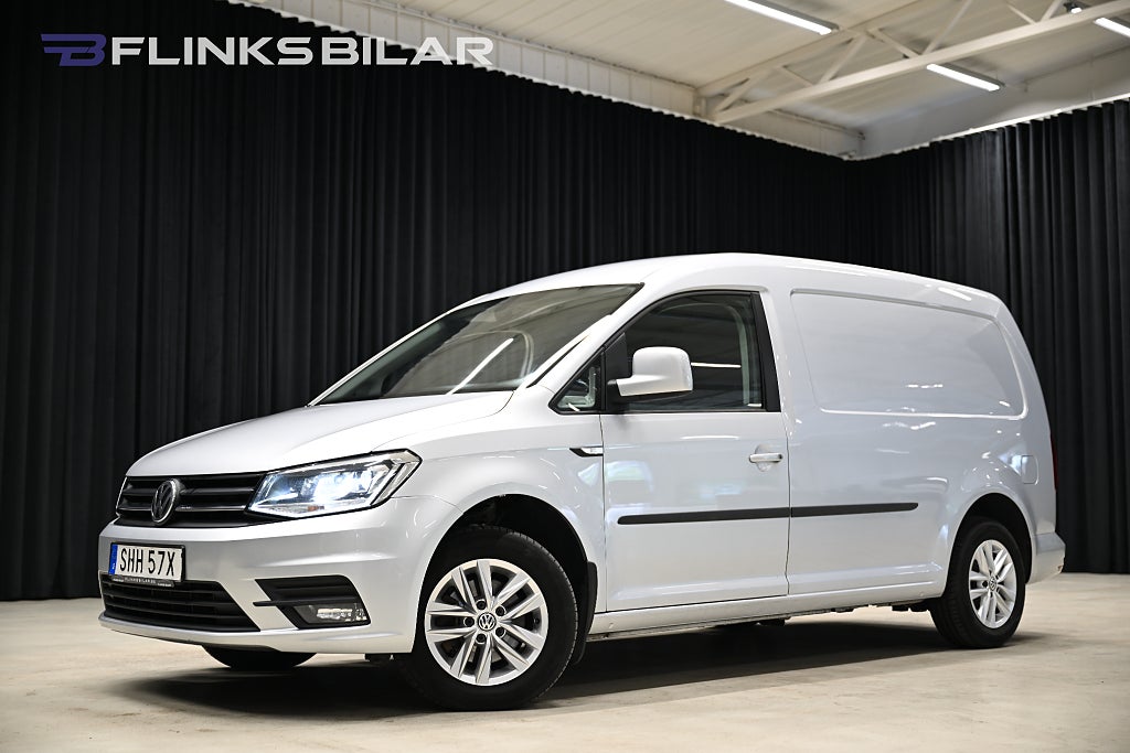 Volkswagen Caddy Maxi DSG 102HK Nedlackad|LED|Inredd|Drag|Värmare|Backkamera
